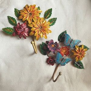 Hand-painted Flowers Floral Butterfly Hooks